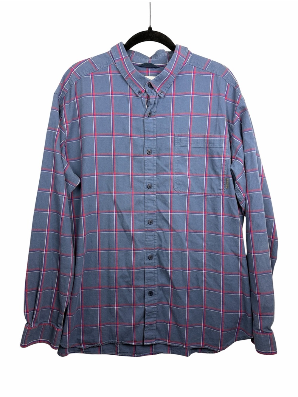 Columbia Plaid Long Sleeve Button Down Shirt Blue Red XXL